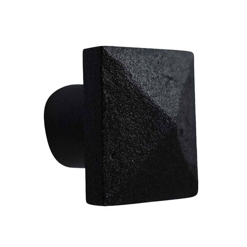 Black Square Wrought Iron Cabinet Knob Pull Decorative Rust Resistant Powder Coat Finish Vintage Metal Knobs Drawer Pull Handle with Mounting Hardware Renovators Supply Manufacturing