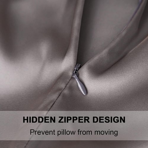 Mulberry Silk Pillowcase for Hair and Skin,Cooling Silk Pillow Case with Hidden Zipper,Allergen Proof Dual Sides Soft Breathable Smooth Silk Pillow Cover for Women (Dark Gray,Toddler)