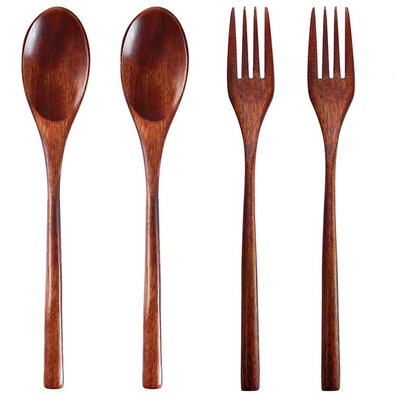 AOOSY Cutlery, Spoon, Fork, 4-Piece Set, Commuter Tableware Set, Bento ...