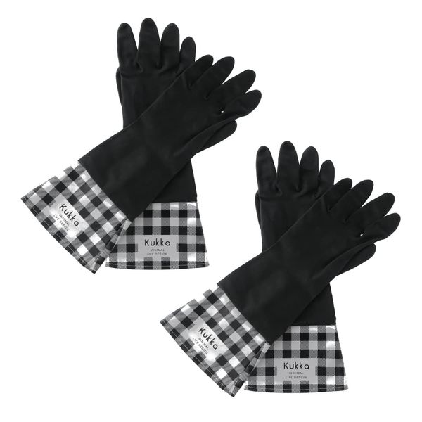 SWINGPLUS Kitchen Gloves, Latex Gloves, For Household Use, Kitchen, Housework, Waterproof, Cooking, Cleaning, Washing, Rough Prevention, Set of 2 (2)