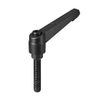 uxcell M8 x 40mm Handle Adjustable Clamping Lever Thread Push Button Ratchet Male Threaded Stud Knobs Quick Release Screw Handles Bolts with Locking Lever Black