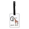 Gift Base Letter G is for Giraffe Visual Luggage Tag with Black Strap