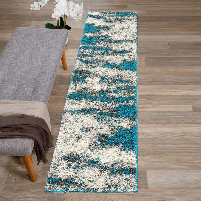 Rugshop Rugs Runners Modern Abstract Design Plush Shag Carpet Kitchen Rugs 2x7