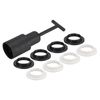sourcing map E14 Light Socket Rings Metal Lamp Shade Holder Ring Replacement with Removal Tool Black White 1 Set/9pcs