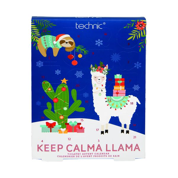 Toiletry Christmas Advent Calendar 2023 Countdown To Christmas - Bath Bomb Llama Design - 24 Doors