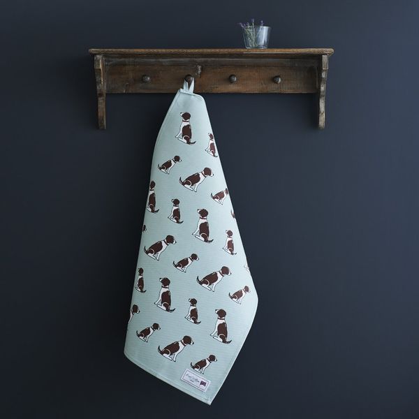 Sweet William Liver & White Springer Spaniel Tea Towel