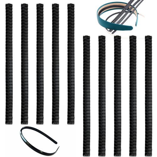 10 PACK Headband Teeth Strips, Anti-Slip Headband Teeth Strips Self-adhesive Hairband Teeth, Silicone Grips Slip Strips Bands, Craft Accessories(0.18 * 6.89in)