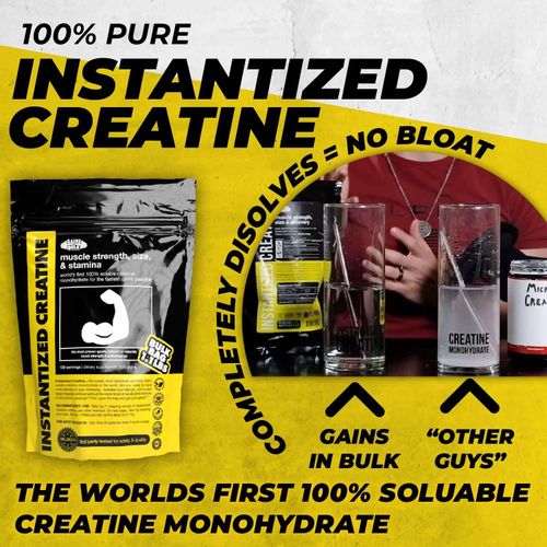 Instantized Creatine Monohydrate Gains in Bulk, Worlds First 100% Soluble Creatine for Strength, Performance, and Muscle Building… (30 Servings (Pack. of 1))