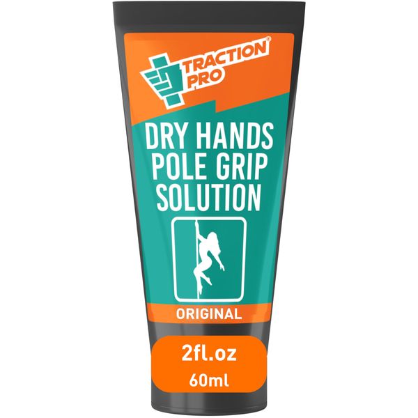 TRACTION PRO Dry Hands Pole Grip for Pole Dancing 2fl.oz - Transparent Pole Dance Grip Enhancer - Mess Free Dry Grip for Hands - Pole Grip Dry Hands, Tennis Grip, Gamer Grip, Golf, Gym Pro Grip