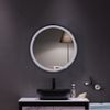Dia 20" Round Touch LED Bathroom Mirror, Tricolor Dimming, Brightness Adjustable