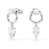 Swarovski Mesmera Pierced Earrings, White, Rhodium plated