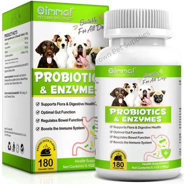 Probiotic For Dogs + Enzyme Blend For Dogs Digestive Gut Supports Ct. 180