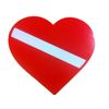 Scuba Dive Bumper Sticker Heart Dive Flag DS60
