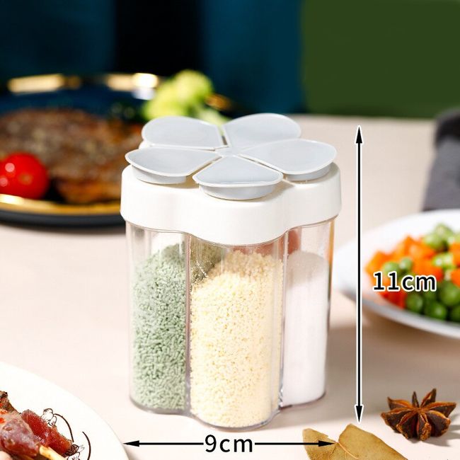 4-in-1 BBQ Seasoning Jar Spice Salt And Pepper Shakers Kitchen