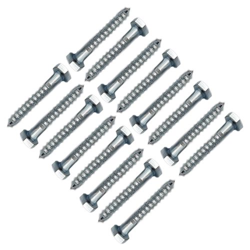 Coach Screws Hex Head Width 10mm Half Thread Zinc Plated Steel Wood Screw Hexagon Lag Bolts Silver Long M6 6 x 40mm (1.5 inch x 0.24 inch) Box of 20 pcs