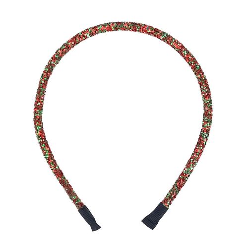 SARATA Christmas Headbands for Girls Red Sequins Hair Accessories Christmas Headband Glitter Hair Hoop Headdress for Party Birthday New Year Supplies 1PCS (Red Green)