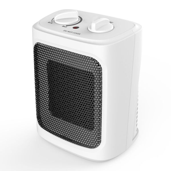 Mainstays 1500W Ceramic Fan-Forced Electric Space Heater, White, New