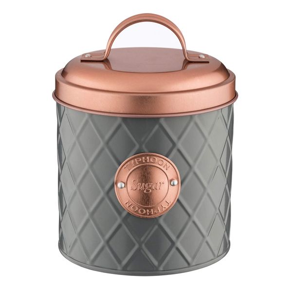 Typhoon Henrik Grey Stainless Steel Sugar Storage Cannister With Copper Lid