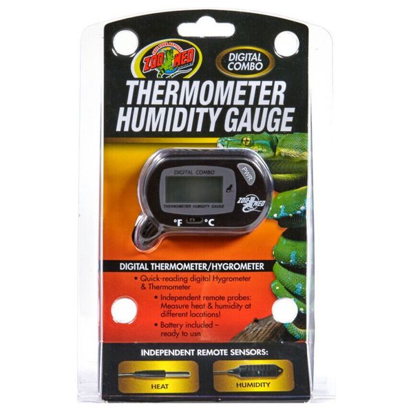 ZooMed Digital Thermometer Hygrometer Humidity Gauge Reptile Terrarium Health