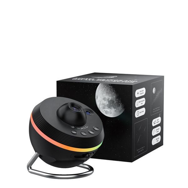 Black Electric Home Planetarium Star Projector with Meteor Effects 6500K Light