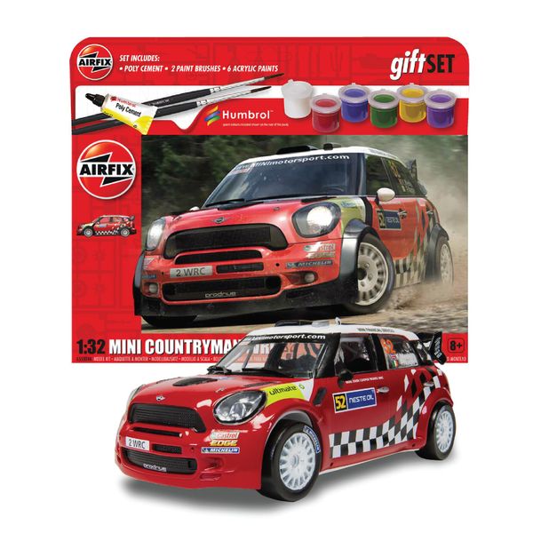 Airfix Hanging Model Car Kits - MINI Countryman WRC Model Building Set, 1:32 Scale Model Vehicle Kit for Adults & Kids 8+ - Car Models Racing Gifts for Men to Build, Skill Lvl. 2