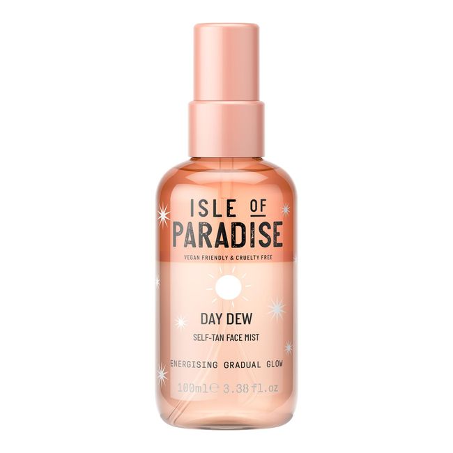 Isle of Paradise Day Dew Self Tan Face Mist - Vitamin C and Hyaluronic Acid Infused Facial Spray for Energizing Gradual Glow, Vegan and Cruelty Free, 3.38 Fl Oz