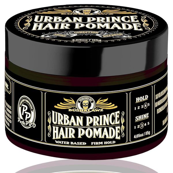 BushKlawz Urban Prince Hair Pomade Water Base Perm Strong Hold Easy Wash Out Gel Type Tight Style Men&#39;s Styling Products Barbershop Approved 1