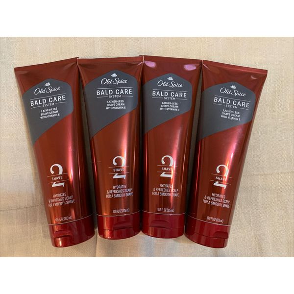 4-Pk Old Spice Men's Bald Care System STEP2 Shave Cream Vitamin E, 10.9oz