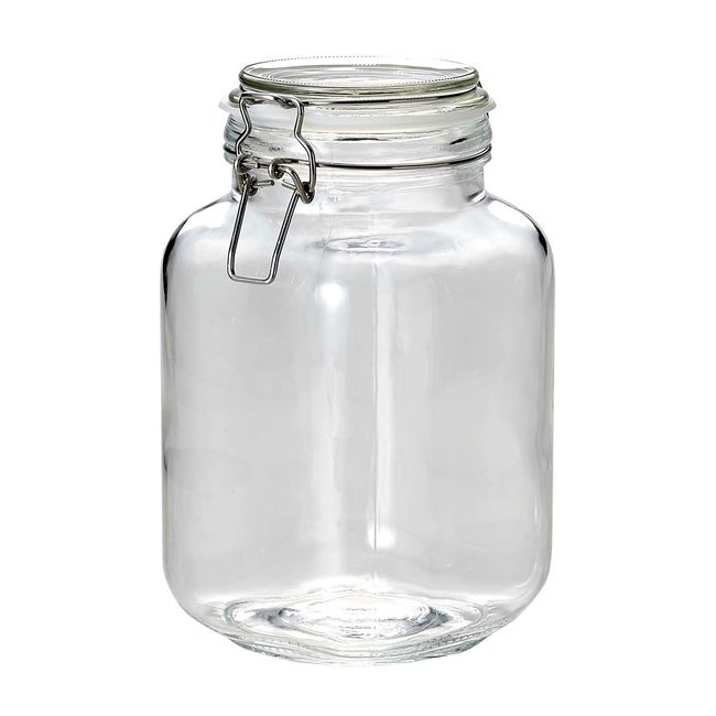 Pearl Metal L-1033 Italiana Square Glass Jar, Container For Plum Wine, Fruit Liquor, 67.6 fl oz (2,000 ml)