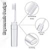 Rtteri 50 Pcs Travel Toothbrush Kit Bulk Folding Toothbrush with Toothbrush Cover Transparent Potable Travel Size Mini Toothbrush Small Foldable Manual Tooth Brushes for Adult Kid Camping School Home