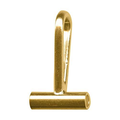 5 Horizontal Brooch Converters for Changing Brooches and Pins to Pendants Plated Brass Metal (Gold)