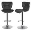 Set of 4 PU Leather Shell Back Bar Stools Counter Adjustable Height Bar Chairs