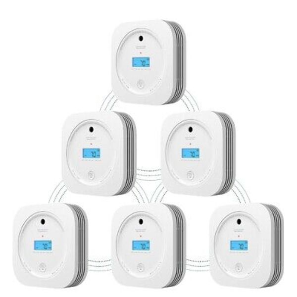 6-Pack Aegislink Interlinked Smoke Carbon Monoxide CO Detector Combo SC-RF200