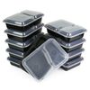 Reusable 32 oz Meal Prep Containers 2 Compartment W/ Lids 40 pack, base & lid