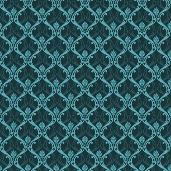 MyTinyWorld Dolls House Miniature Teal Classic Wallpaper Design