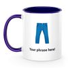 Personalised Emoji 11oz Mug Featuring Jeans Dark Purple