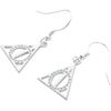 Harry Potter Official Sterling Silver Deathly Hallows Earrings with Crystal Elements