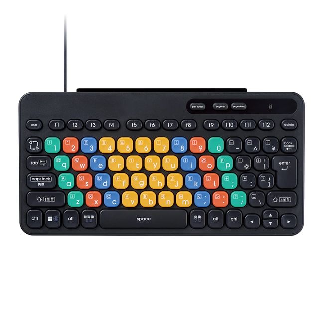 Elecom TK-FS10UMKBK Wired Keyboard, For Children, Computer Learning, Programming, Key Paletto, Key Palette, Supervised by Vice President of Osaka Electro-Communications University Kanemune,