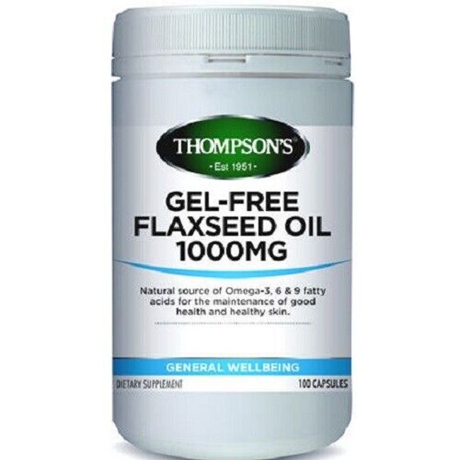 Thompson's Flaxseed Oil 1000mg Gel-Free Capsules 100