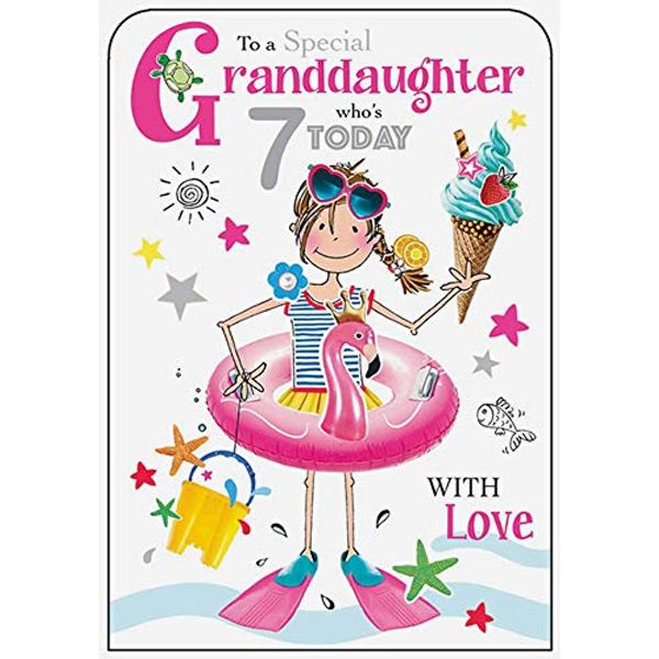 Granddaughter 7th Birthday Card