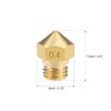 sourcing map 0.4mm 3D Printer Nozzle Head M7 Thread Replacement Brass 5pcs