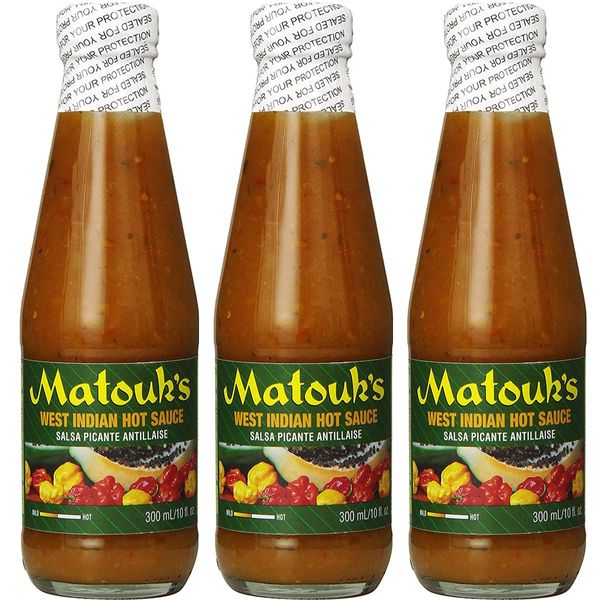 Matouk's West Indian Hot Sauce Salsa Picante 10 Ounce (Pack of 3)