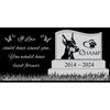 Pet memorial Engraved Marker, headstone Granite gravestone, Newfoundland