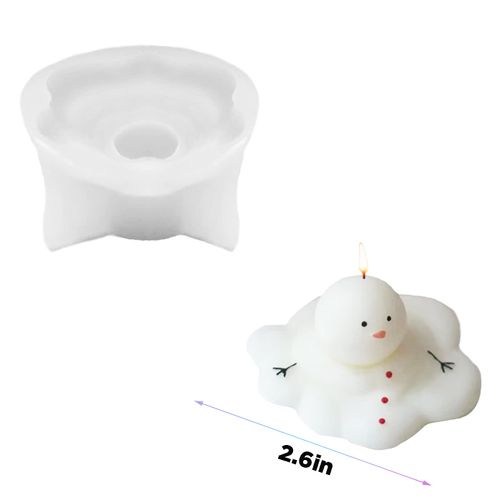 TOPYS 2PCS Christmas Snowman Candle Molds, 3D Cute Abstract Melting Snowman Molds for Soap Aromatherapy Wax Art Clay Craft Festival Home Decoration Making Supplies, White, 20240530