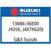 Suzuki OEM Part 13686-36E00 HOSE, 4X7X620