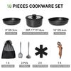 10Piece Nonstick Hammered Granite Kitchen Cookware Cooking Pots Pans Set Black