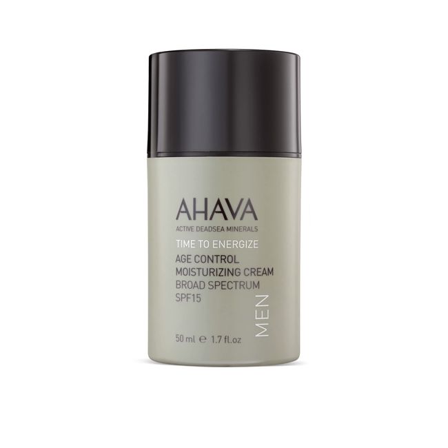 AHAVA Men's Age Control Moisturizing Cream, Broad Spectrum SPF15 - Fast-absorbing Silky Hydrating Lotion, Protects from Premature Aging Signs of UVA/B rays, Enriched with Exclusive Osmoter, 1.7 Fl.Oz