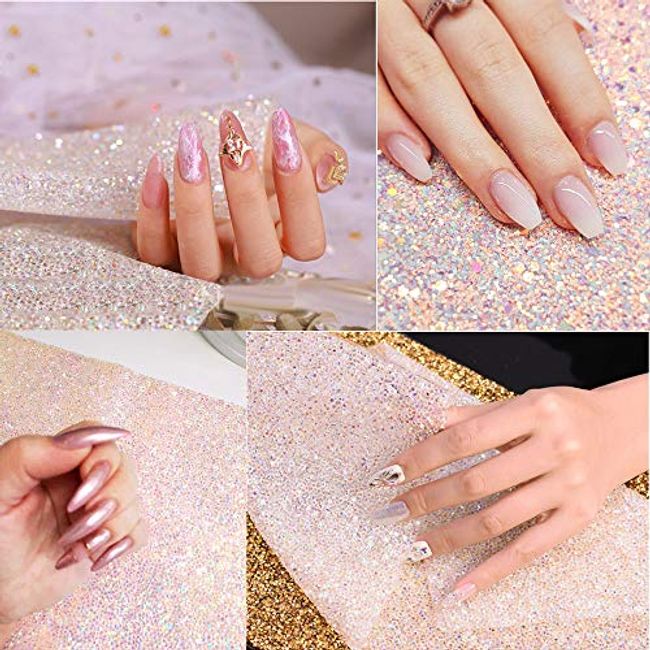 Small Silver Glitter Nail Mat for Pictures Manicure Hand Rest