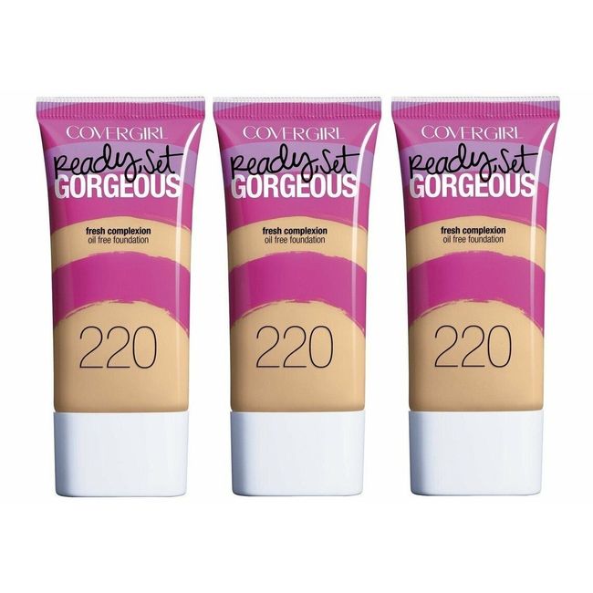 (Pack of 3) COVERGIRL Ready Set Gorgeous Foundation Soft Honey 220, 1 oz