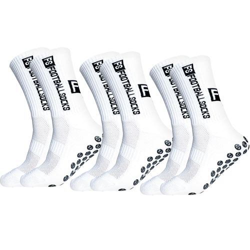 Motroce 3 Pairs Anti Slip Soccer Socks, Men's grip Socks Soccer Non Skid Ball Socks for Football Basketball Rugby Sports Grip Socks